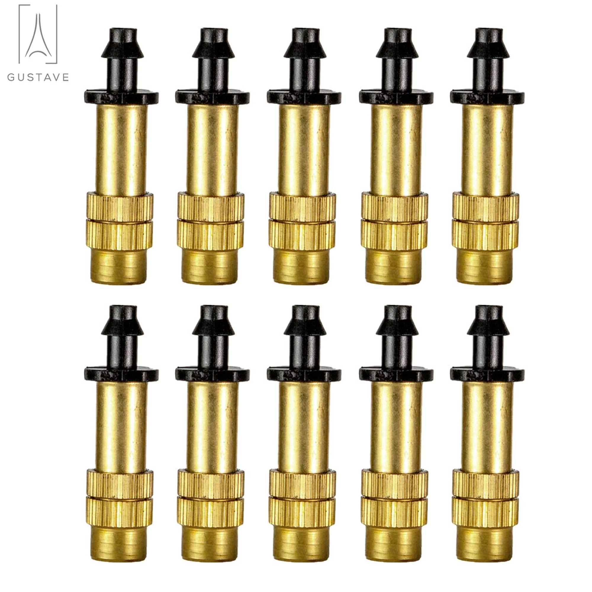 GustaveDesign 20PCS Adjustable Misting Nozzle Gradening Watering Brass Spray Sprinkler for Flower Beds,Vegetable Gardens,Lawn,Herbs Gardens