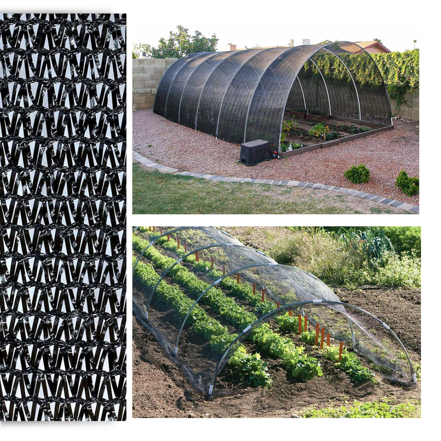 70% UV Resistant Shade Cloth for Plants Garden Greenhouse Net, 10x12ft, Black
