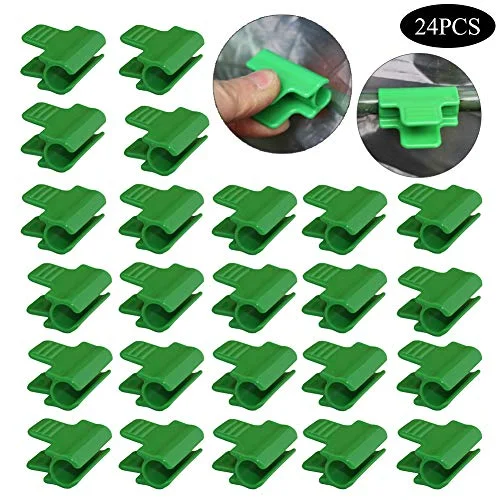 Greenhouse Clamps Shed Film Row Cover Shading Netting Tunnel Hoop Clips Plant Stakes Plastic Pipe Clamps for Outer Diameter 11mm for Frame Shelters Season Plant Extension Support 48Pcs