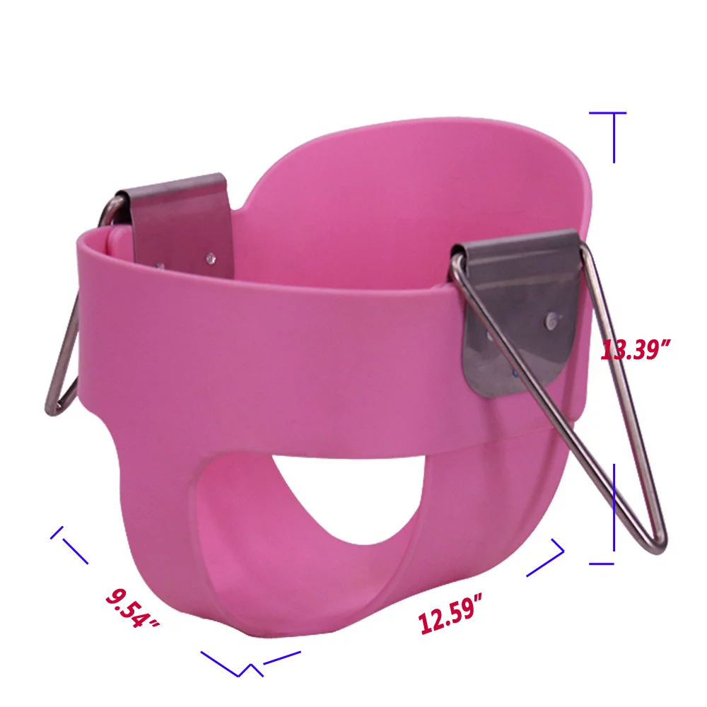 Winado Toddler Swing High Back Bucket Seat with Coated Chains Swing Set Accessories,Pink