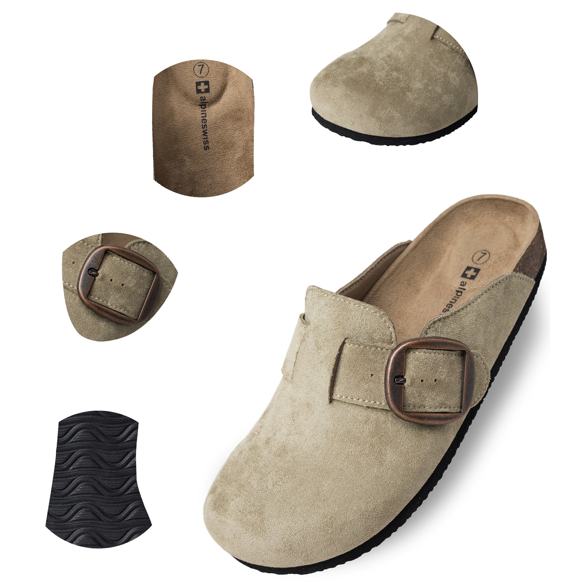 Alpine Swiss Edith Womens Clog Slip On Shoes