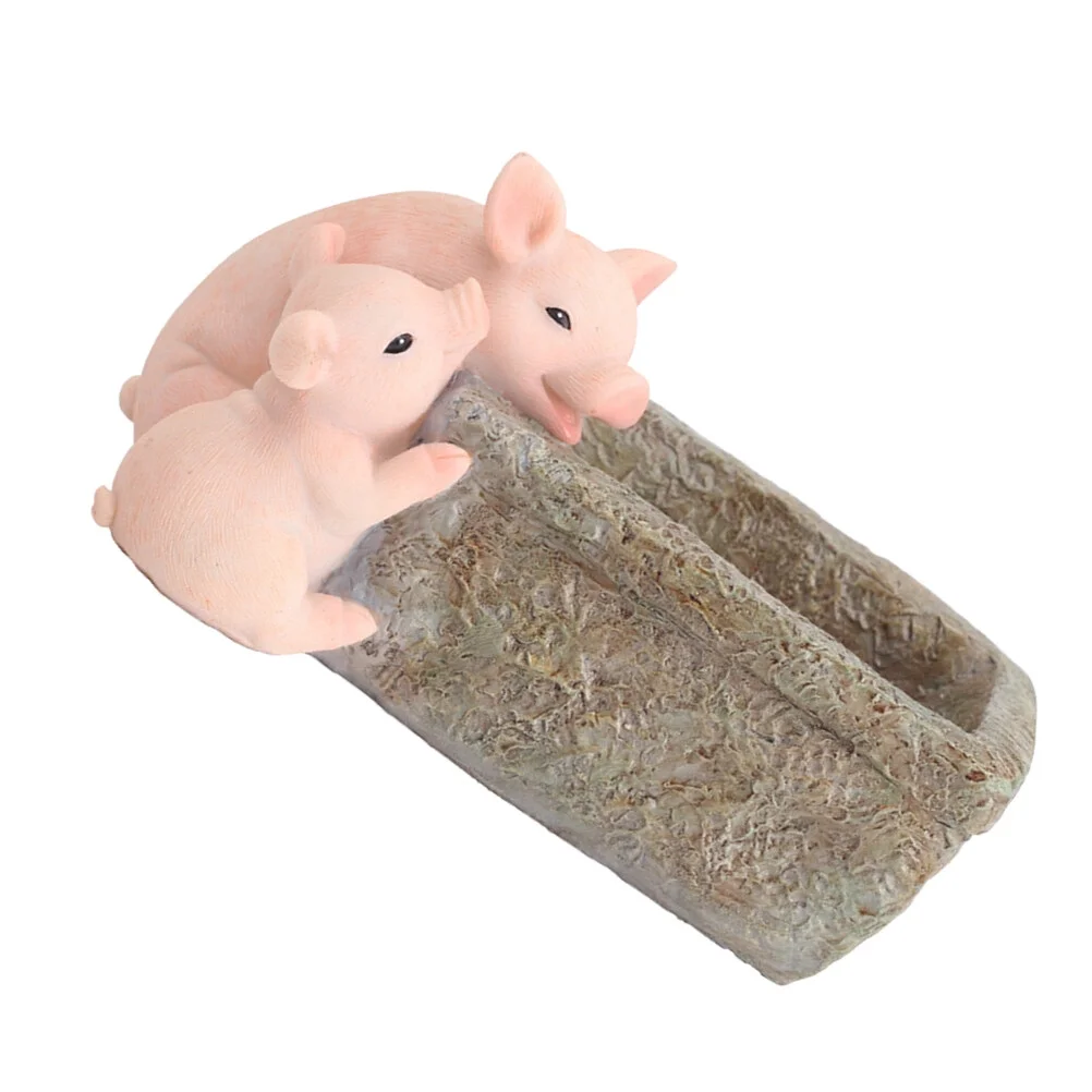Gongxipen 1PC Resin Flowerpot Piggy Pot Succulent Plant Pot Cactus Plant Pot Container Planter (Pig Father and Son)