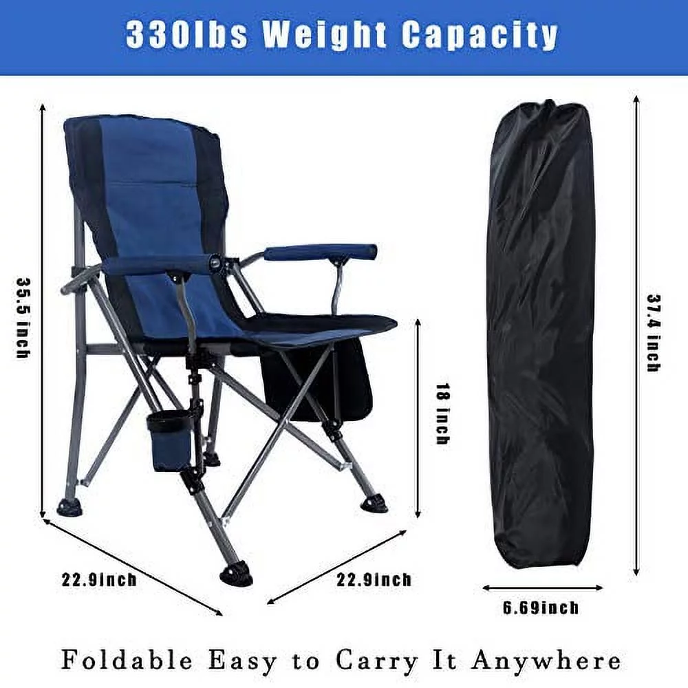 MaiuFun Portable Camping Chair Folding Heavy Duty Quad Outdoor Large Chairs