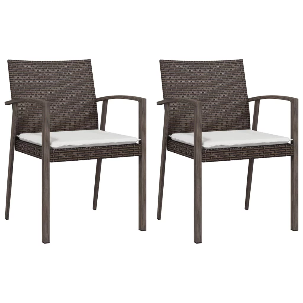 moobody Patio Chairs with Cushions 2 pcs Brown 22.2