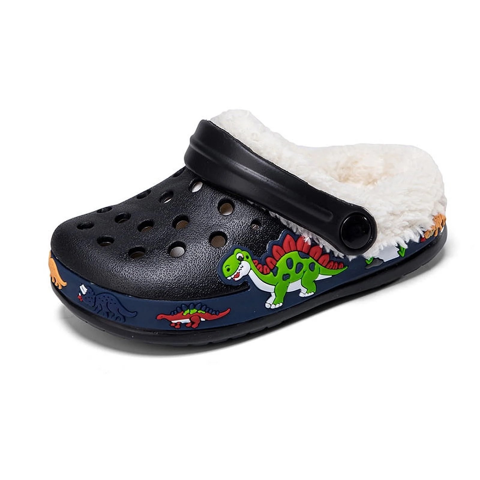 Kids Fur Lined Clogs Shoes Slip On Garden Shoes Non Slip House Home Slippers for Boys Girls