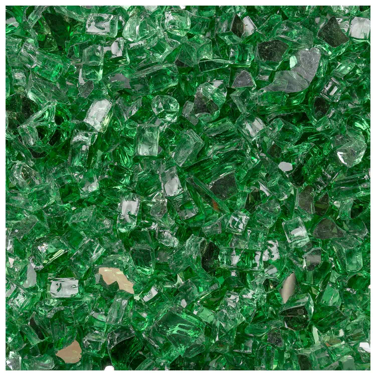 Terrestrial Green Reflective Tempered Fire Glass 1/2