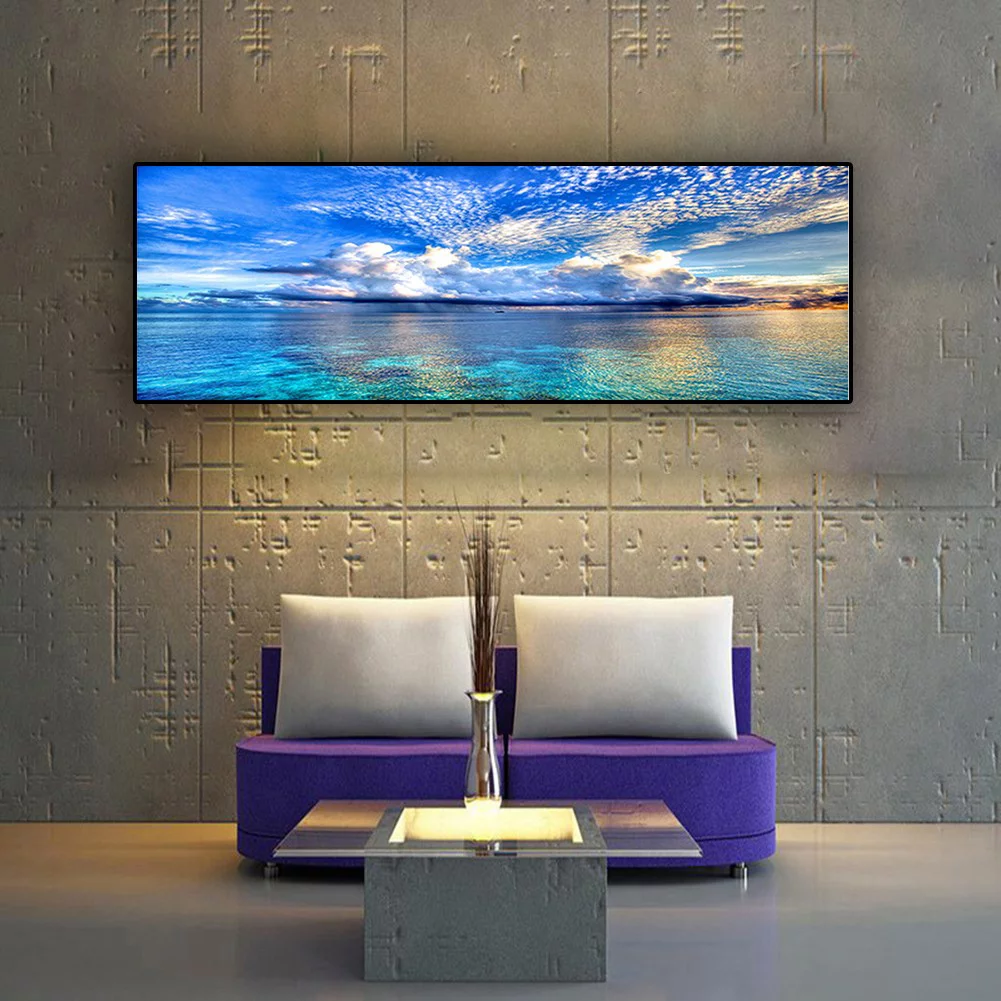 Canvas Painting Wall Art Natural Sunset Could Lake Landscape Poster Wall Picture