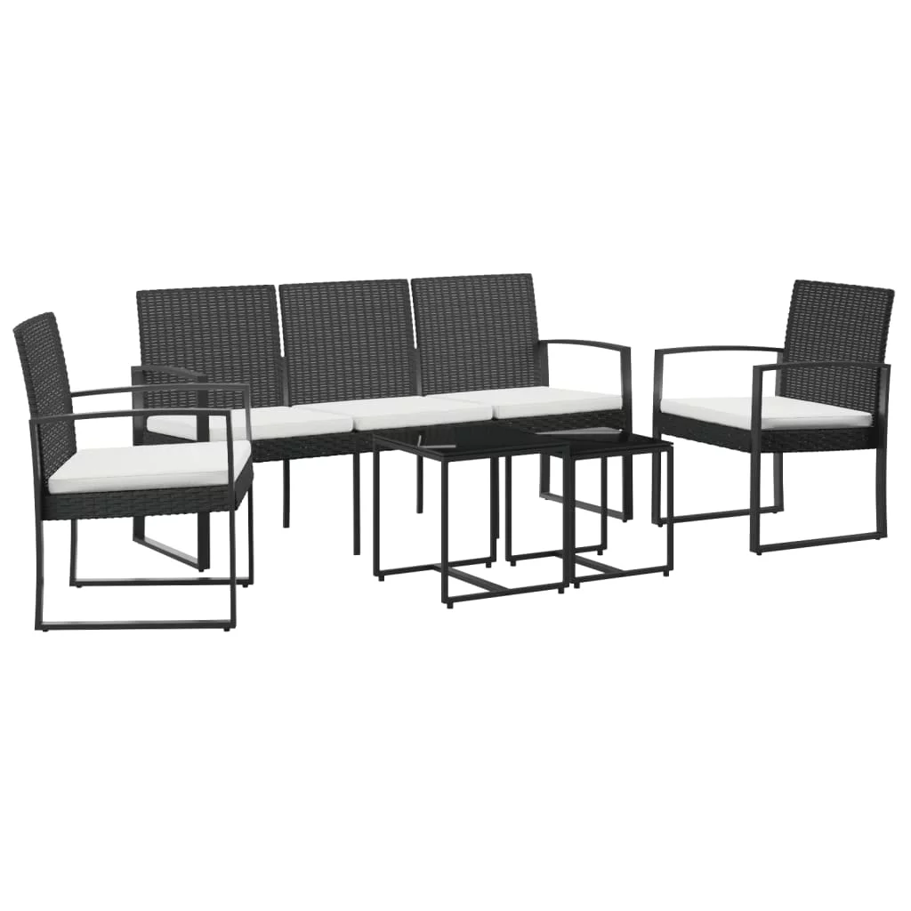 Aibecy 5 piece Patio Dining Set with Cushions Black Rattan
