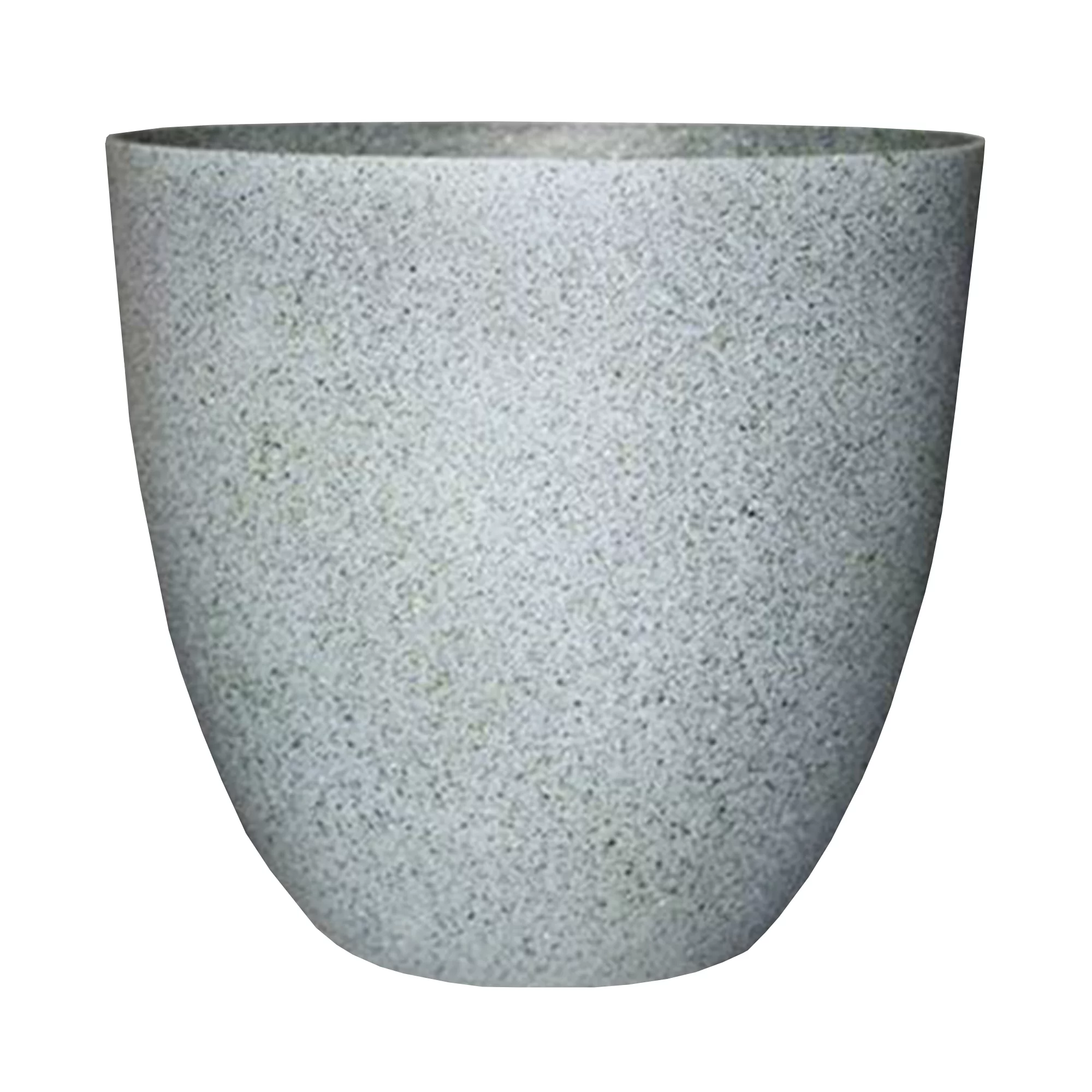 Gardener Select Fiberglass Egg-Shaped Indoor Outdoor Planter, Granite Color 18