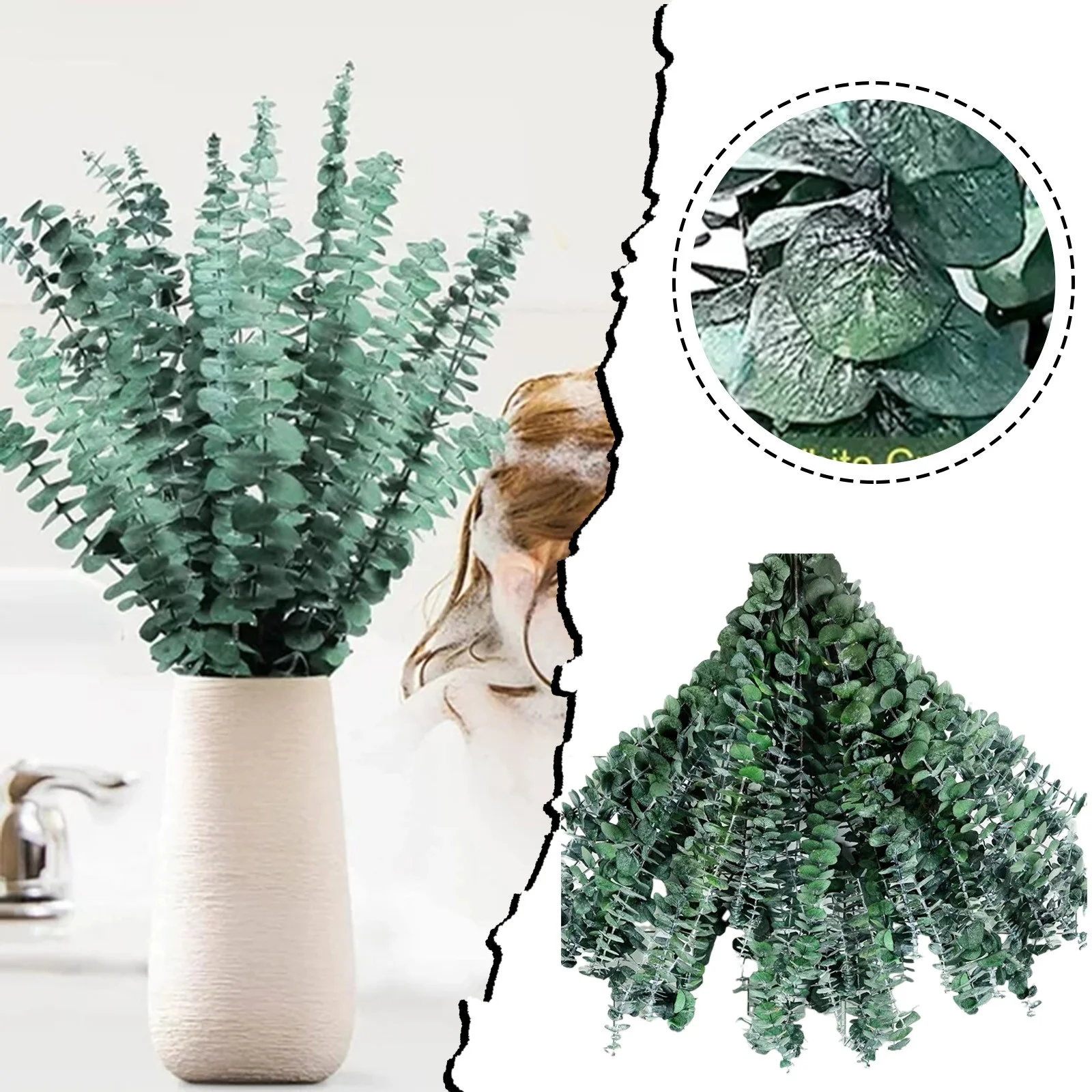 30 PCS Real Dried Large Stems For Shower Natural Fresh Leaves 17'' Hanging For Self Care Shower Leaves Bundle Arrangement Wedding Ho Artificial Flowers for Arrangements Artificial Flower Baskets
