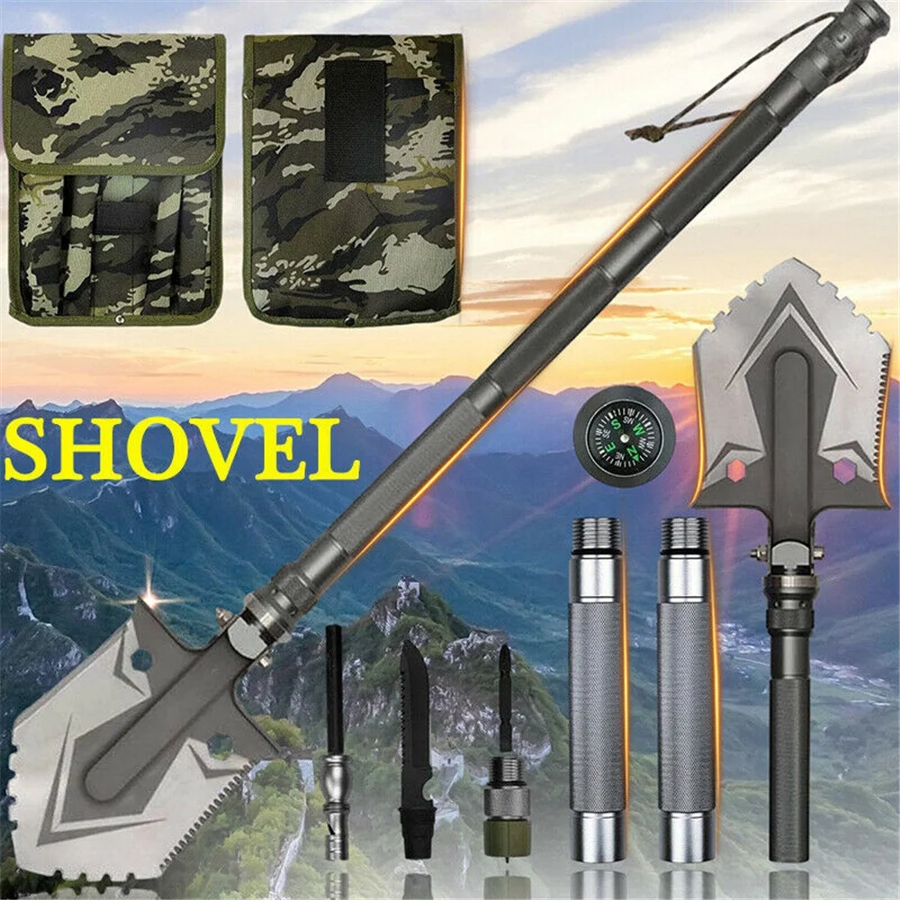 Camping Multitool Survival Shovel Military Grade Aluminum Camp Shovel