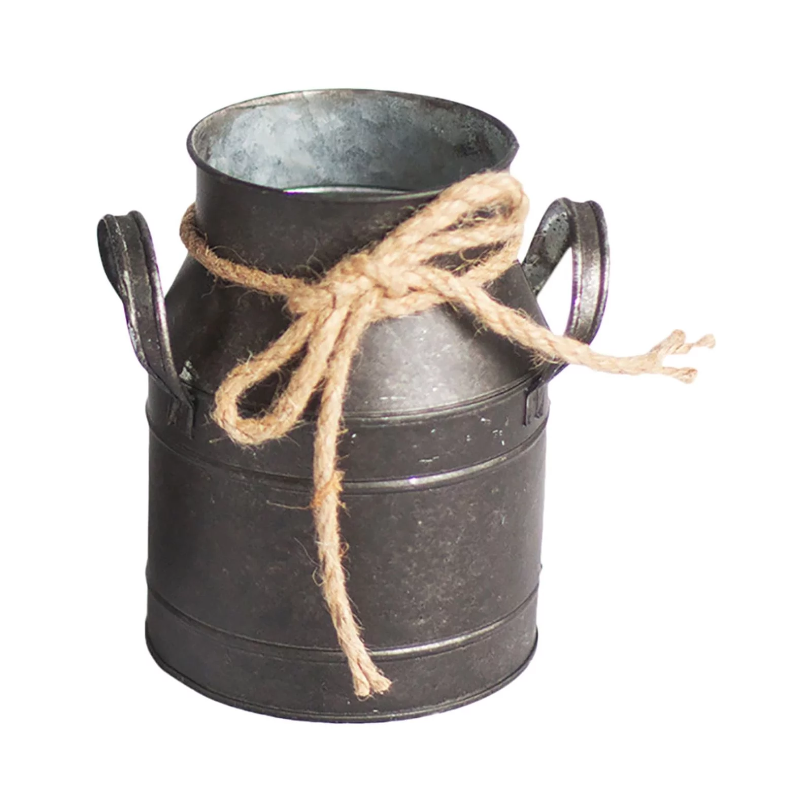 BNNG Vintage Retro Shabby Iron Milk Jug Garden Plating Flower Vase Pot Decor Antique Retro Vase Metal Planter Rustic Vintage Primitive Flower Holder Farmhouse Country Plant for Home Office Decor