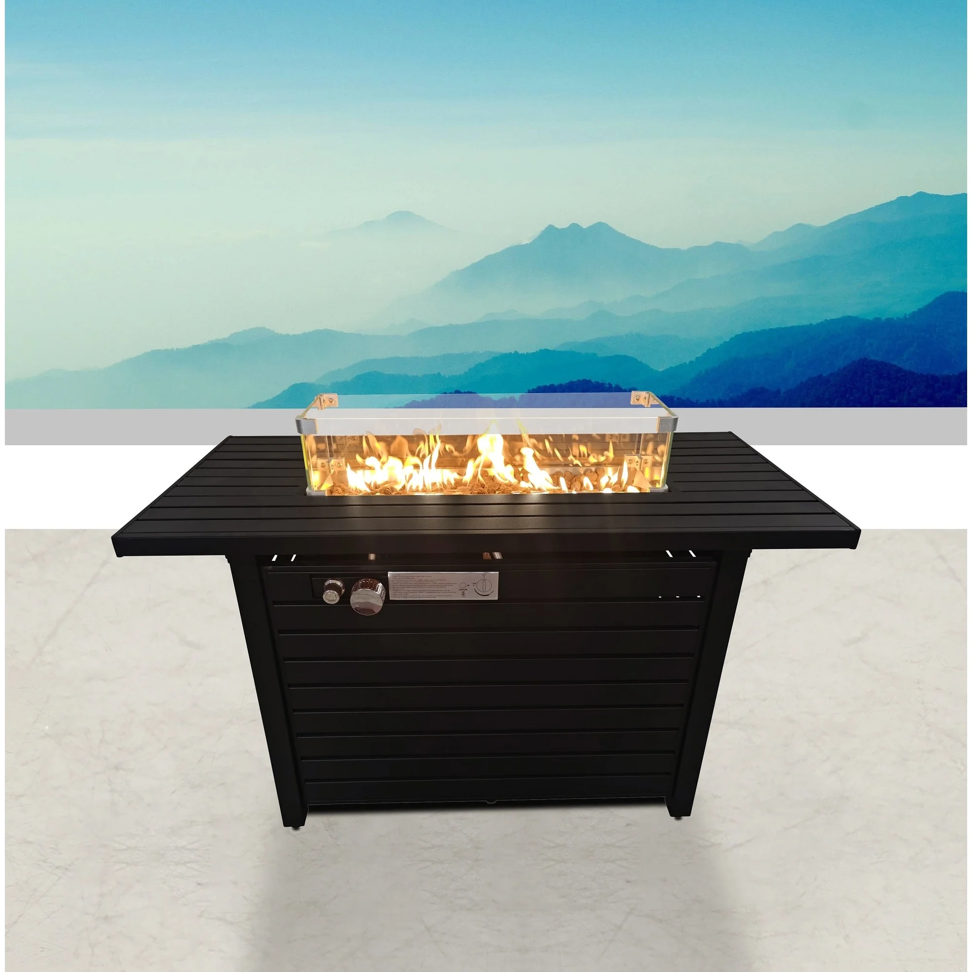 Livingsource International LSI 24'' H Steel Propane Outdoor Fire Pit Table with Lid - N/A