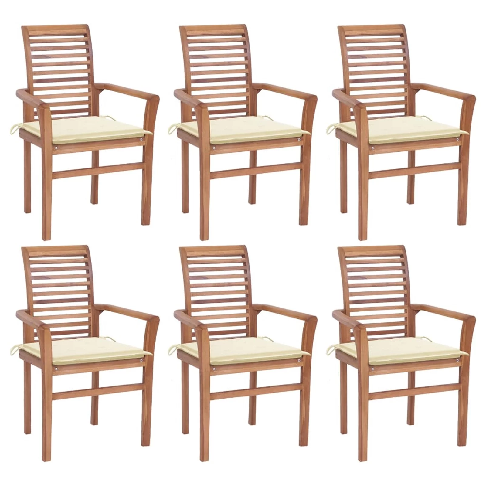 ametoys Dining Chairs 6 pcs with Cushions Solid Teak Wood