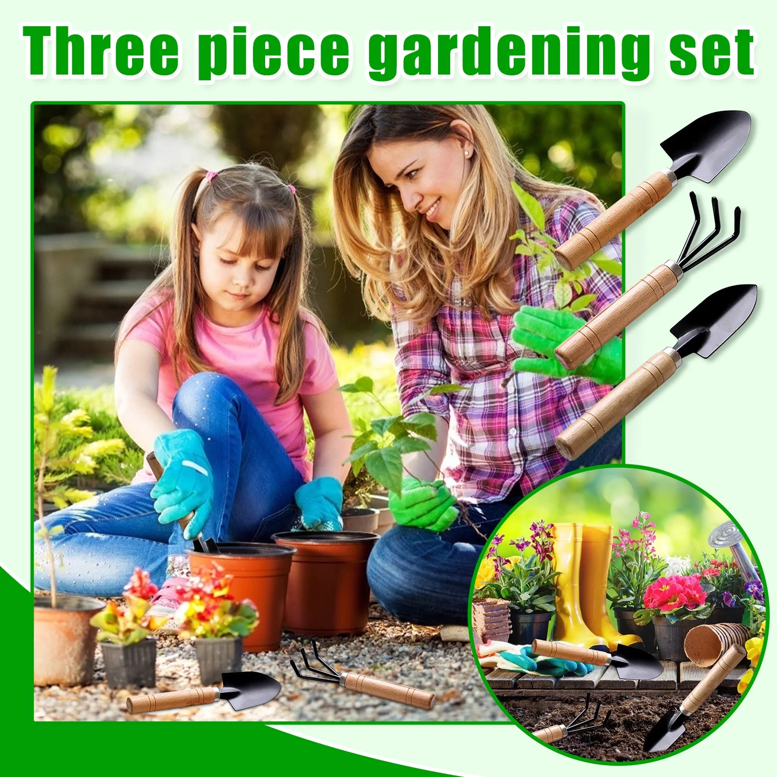 Usmixi Garden Small Shovel Planting Tool Gardening Supplies Combination Set Holiday Gift Finder