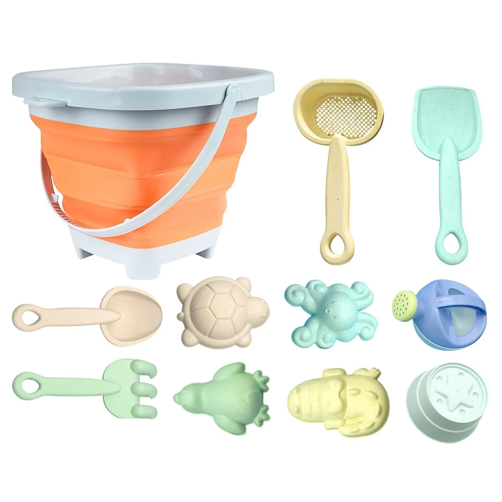 Sand Play for Kids Beach Toy Set New Water Play Beach Folding Bucket Sand Digging Shovel Children's Beach Sand Playing Tool Set