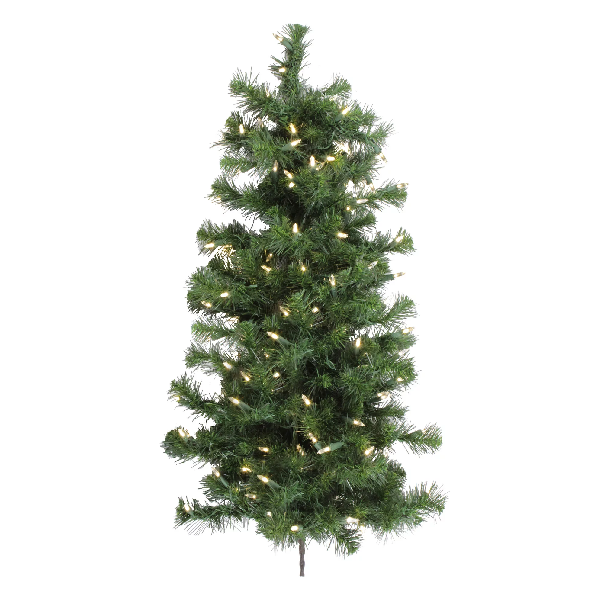 Vickerman 3' Douglas Fir Artificial Christmas Wall Tree, Warm White Dura-lit LED Lights