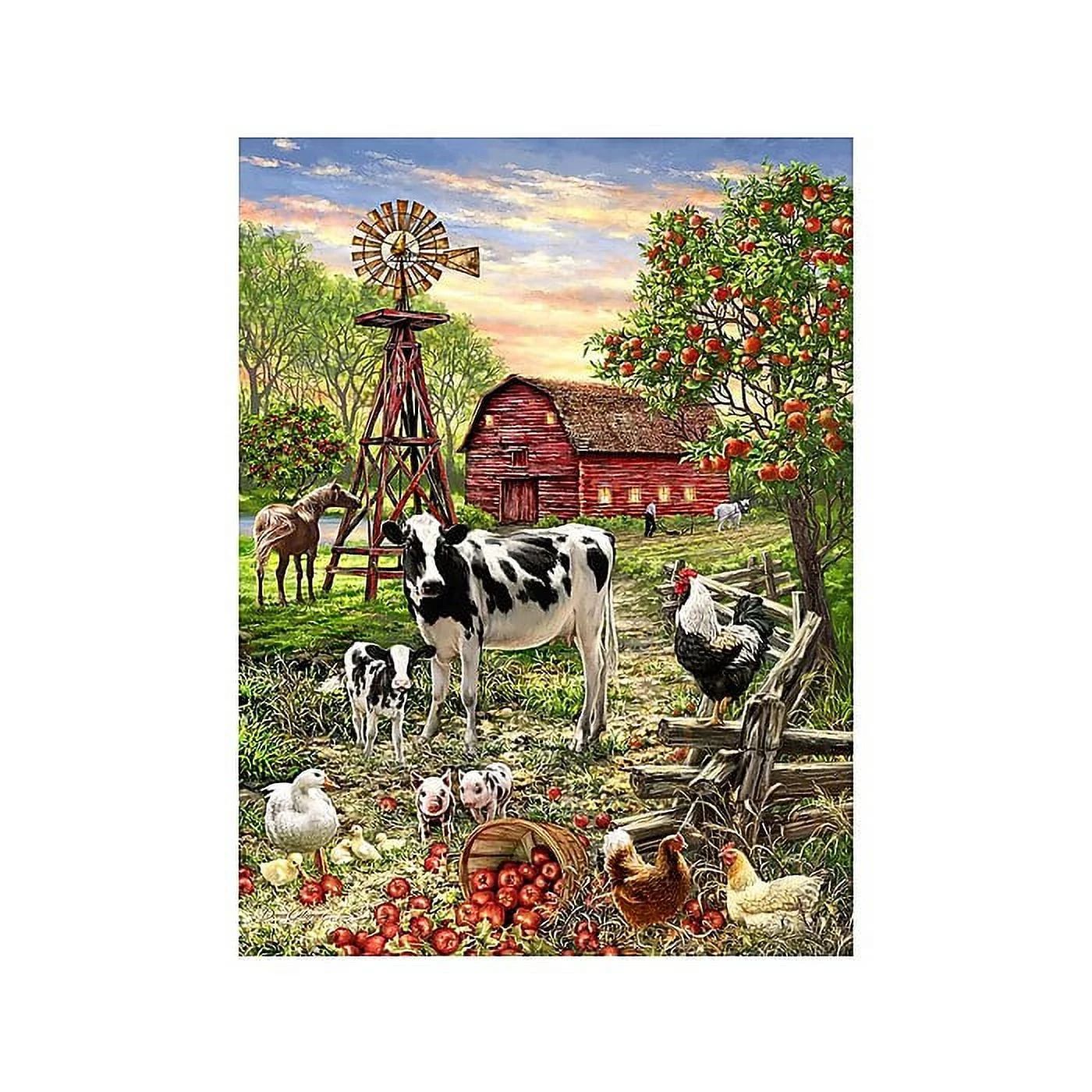 Springbok Barnyard Animals - 500 Piece Jigsaw Puzzle for Adults - Unique Cut Pieces