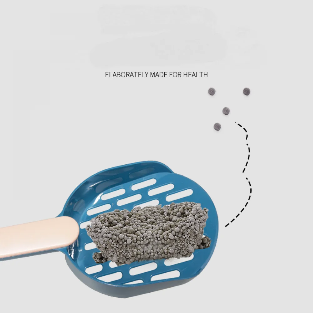 Cat litter spoon puppy garbage cleaning sieve shovel bag clip spoon（cat litter shovel blue pink）