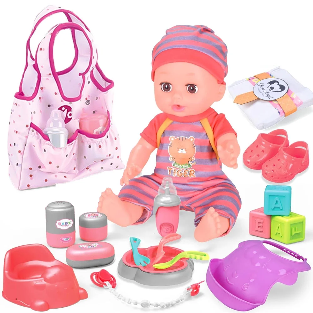 Baby Care Doll Toys Set, Pretend Play Toddler Toys, Birthday Gifts for Age 2 3 4 5+ Years Girls Kids