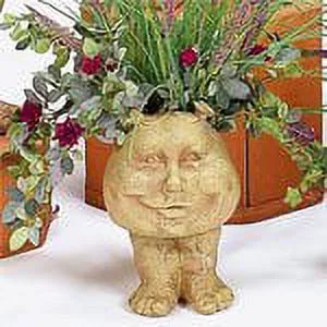 Homestyles Antique White Sister Suzy Q the Muggly Face Humorous Statue Planter Pot