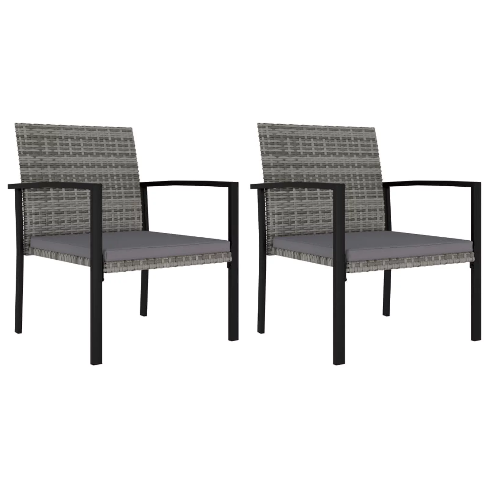 Irfora Patio Dining Chairs 2 pcs Poly Rattan Gray