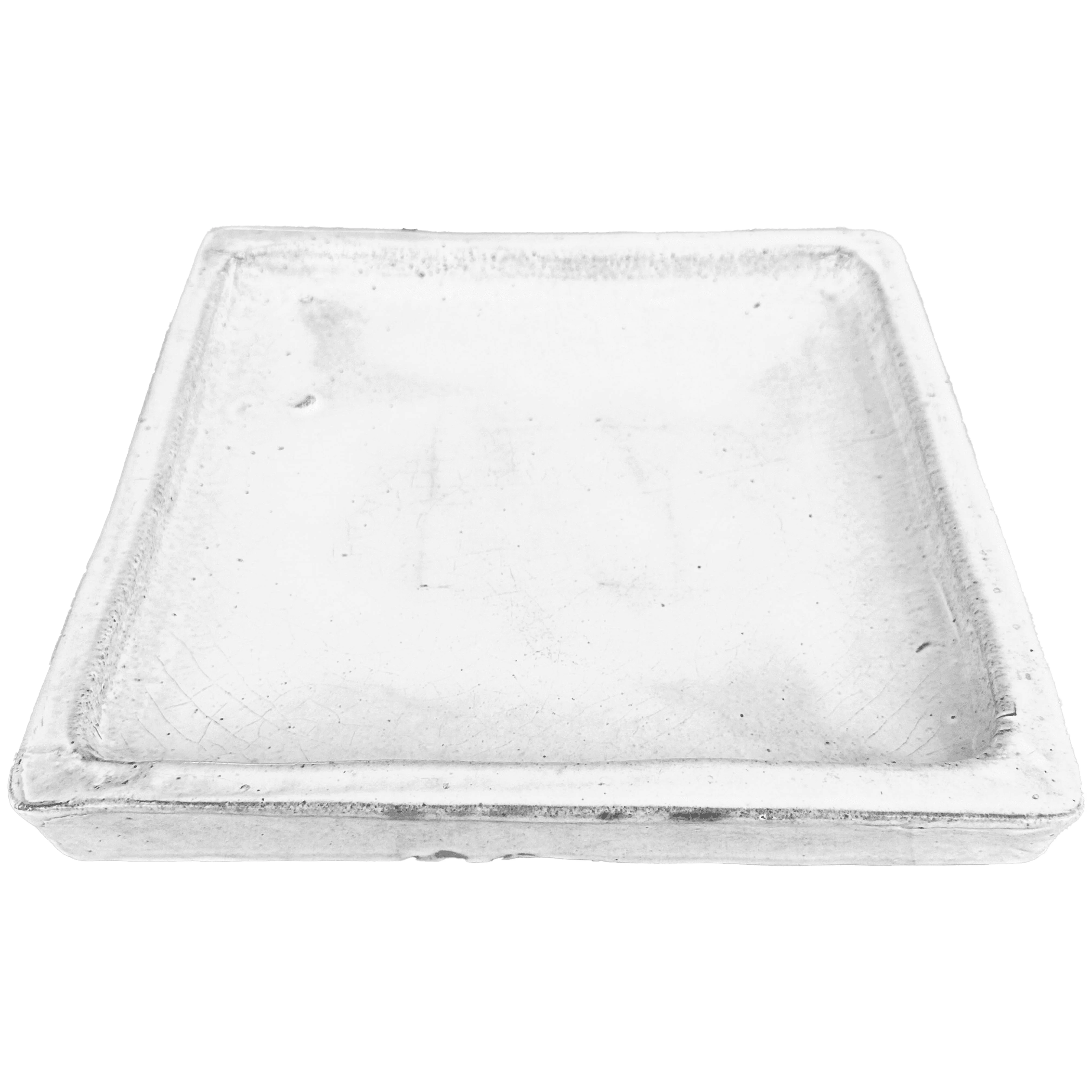 Square Ceramic Saucer | High-Fired, White, Durable & Elegant | Planter Runoff Collector |8