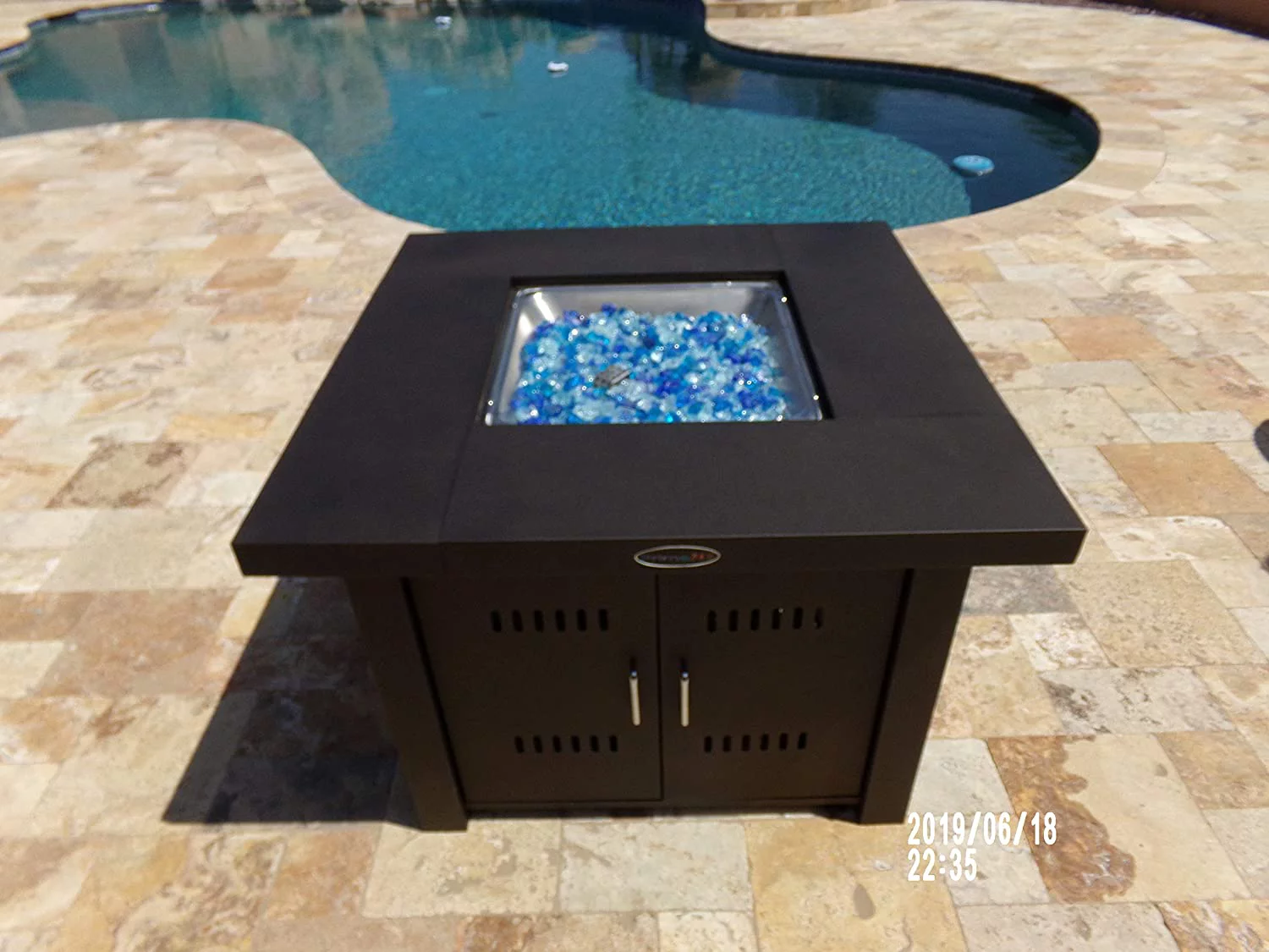 Fire Pit Glass Square Wind Screen, Square, Clear