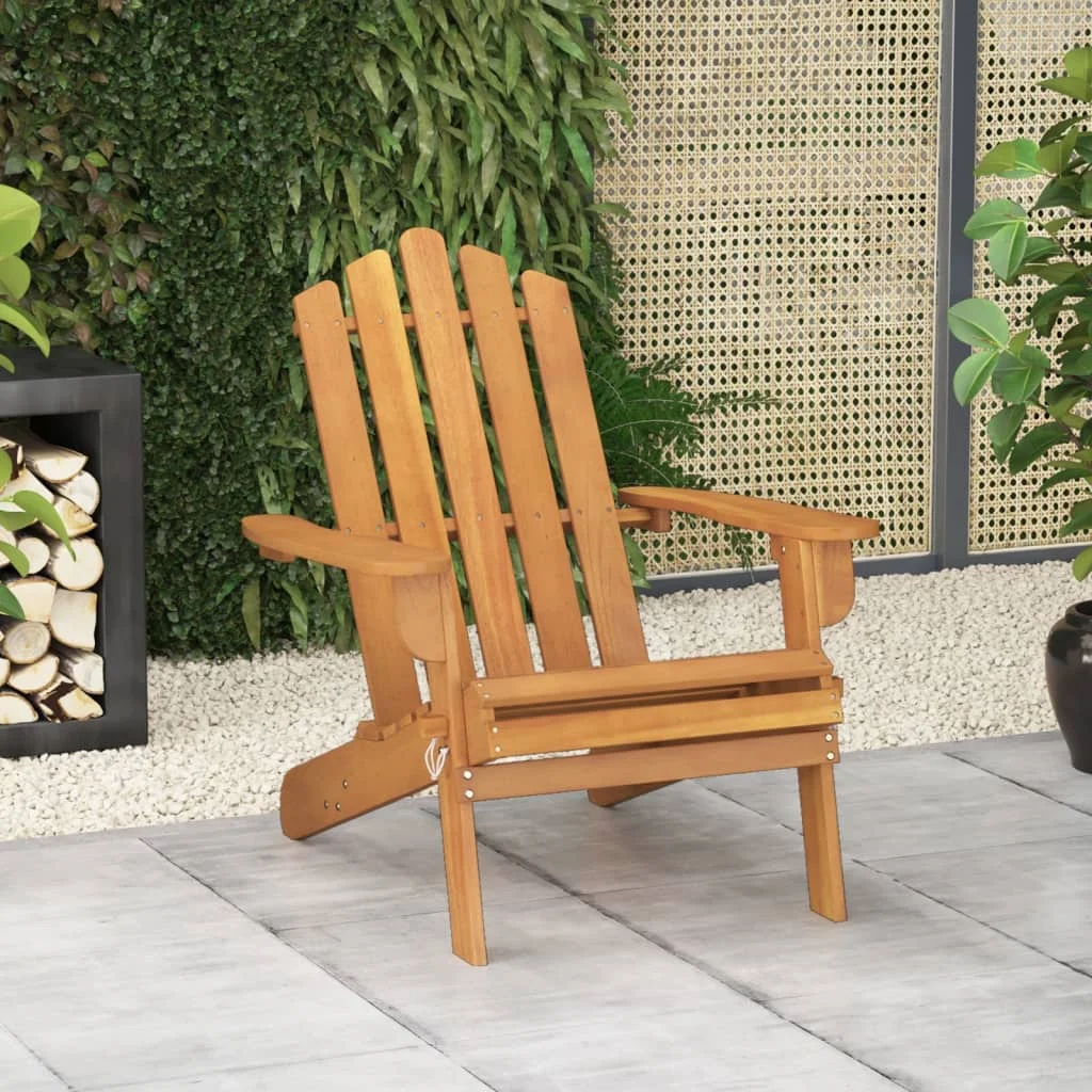 Anself Patio Adirondack Chair Solid Wood Acacia