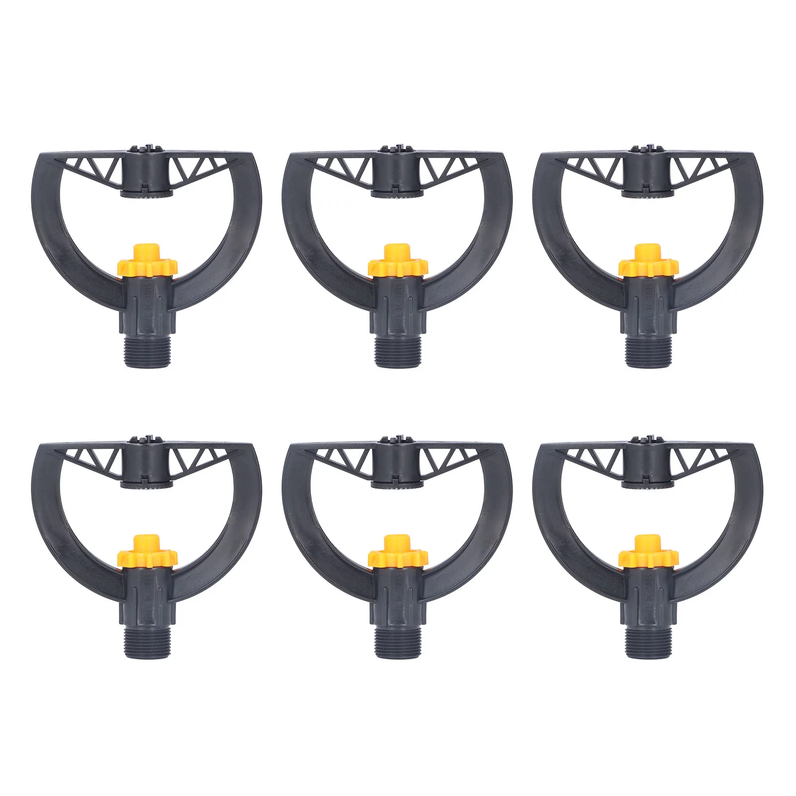 Delaman 6pcs Irrigation Sprinkler Nozzle, Irrigation Sprinkler Nozzle Thread Plastic Black for Agricultural Base Greenhouse