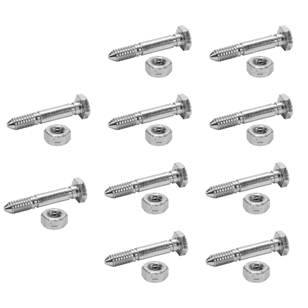 Proven Part 10 Shear Pins And 10 Nuts Fits Am123342 Fits Ariens 532005 53200500 Snow Blower