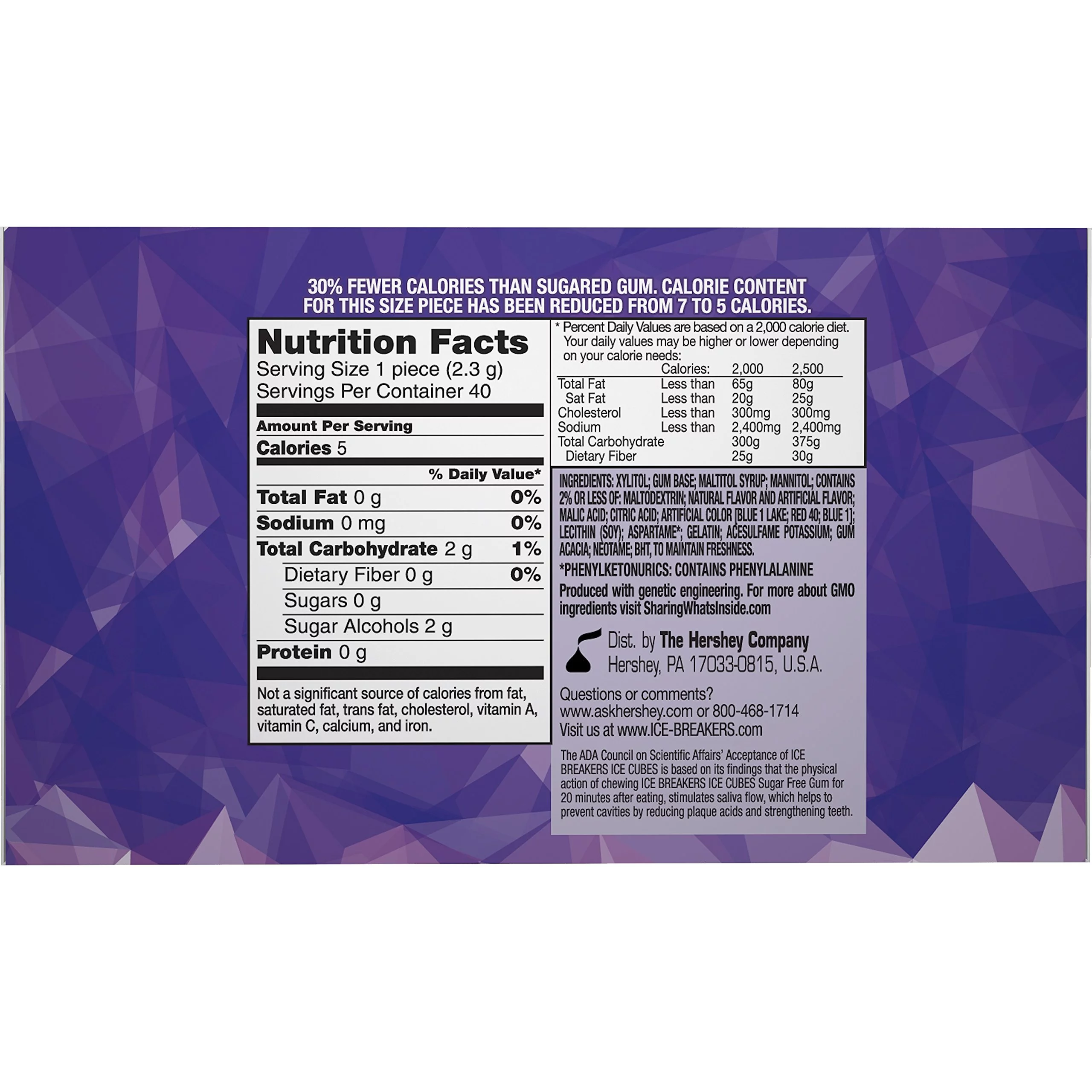 Ice Breakers, Ice Cubes, Arctic Grape Gum, 3.24 Oz, 4 Ct