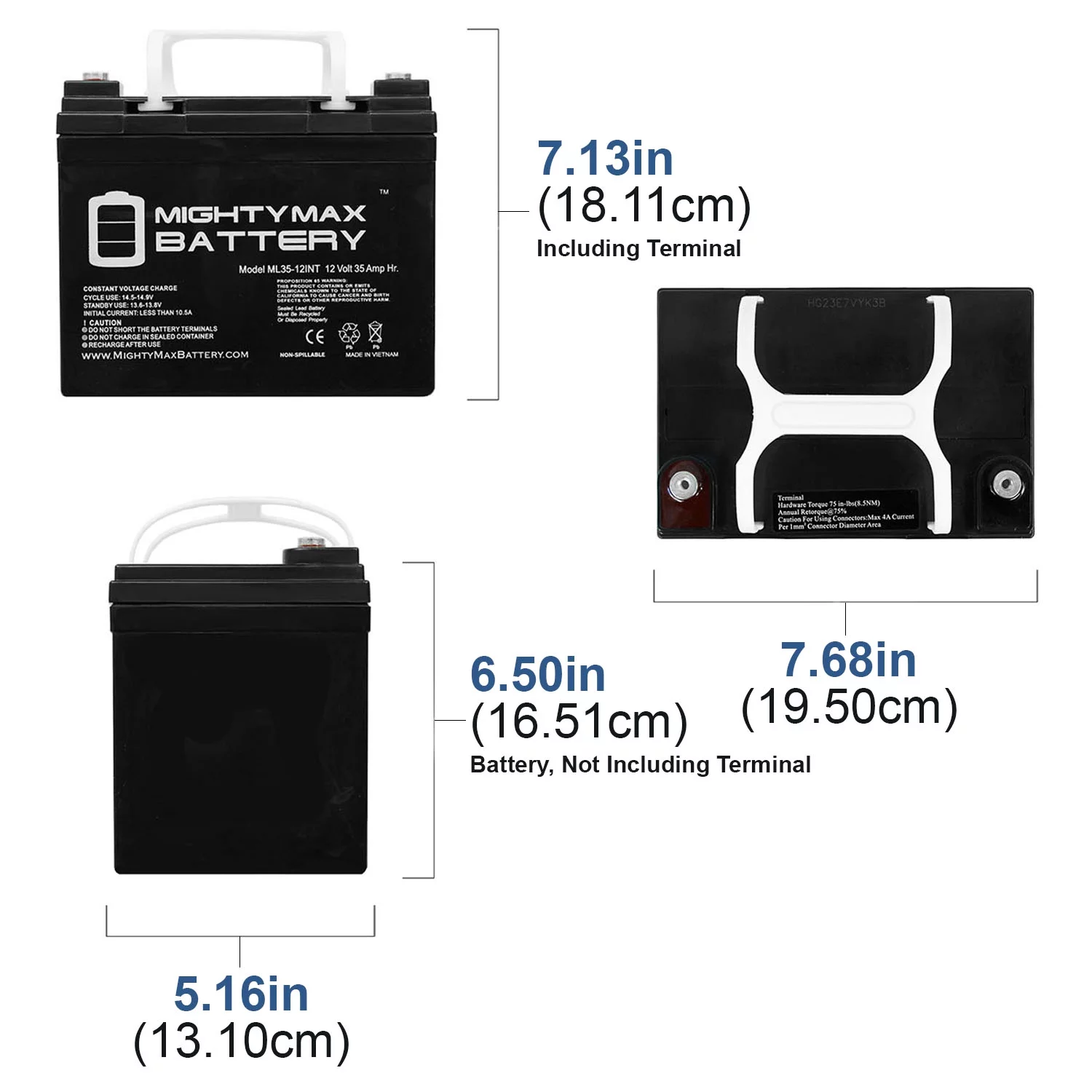 12V 35AH SLA Internal Thread Battery Replaces John Deere RX75 - 2 Pack