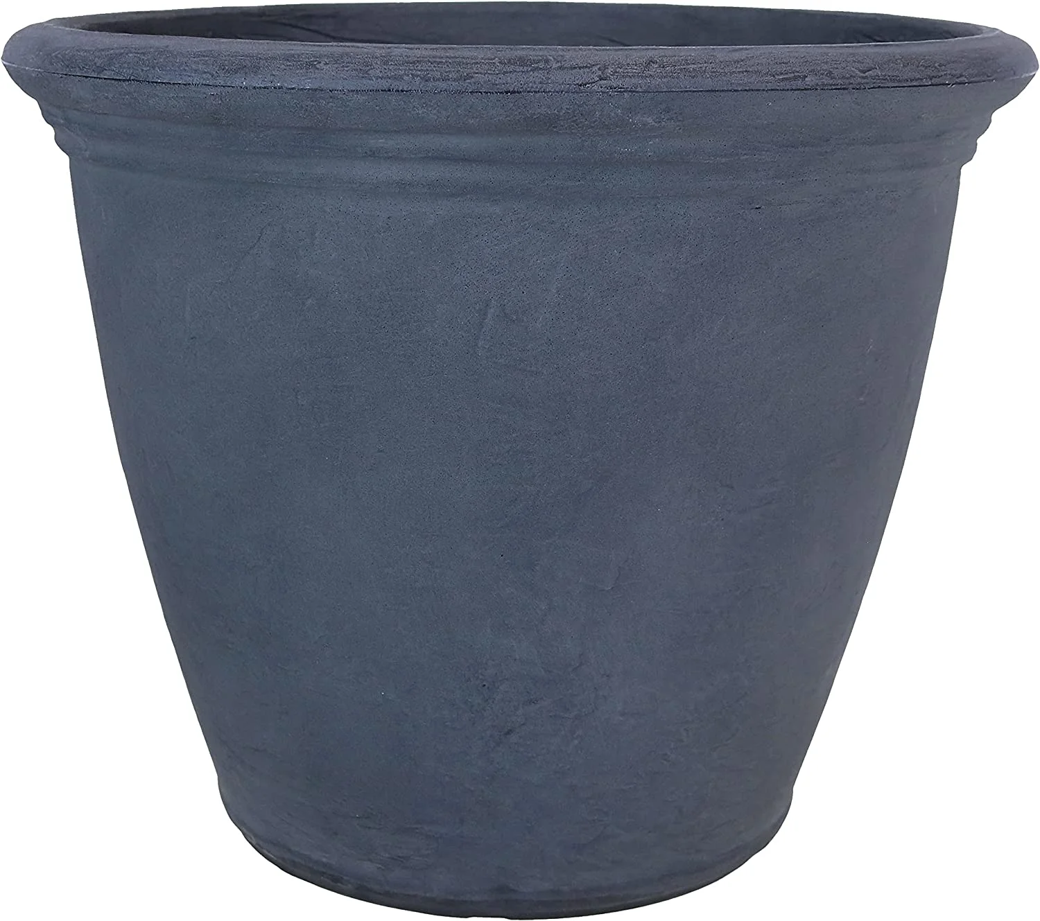 Anjelica 20-inch Indoor/Outdoor Double-Walled Polyresin Planter with UV-Resistant Slate Finish