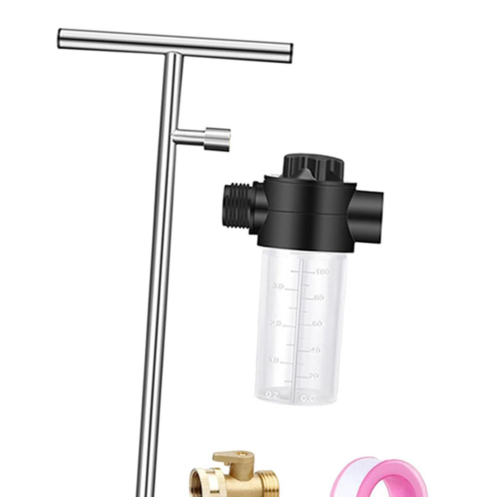 kesoto Tree Watering Spike Irrigation System T Handle Rust Proof Simple Installation for Outdoor Plants Garden Tool with Brass Valve