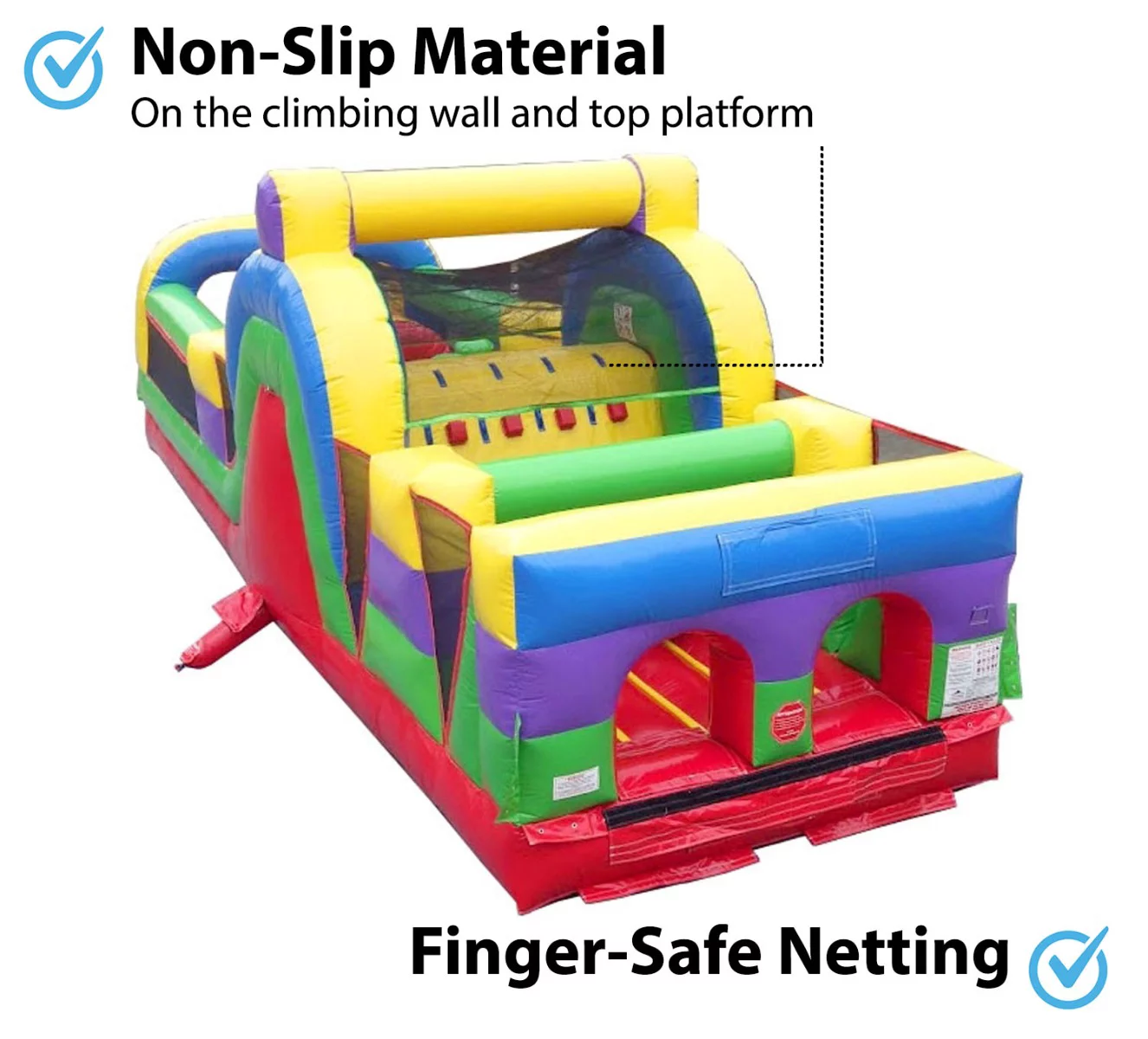 TentandTable 60' Commercial Inflatable Obstacle Course, Retro 2 Piece