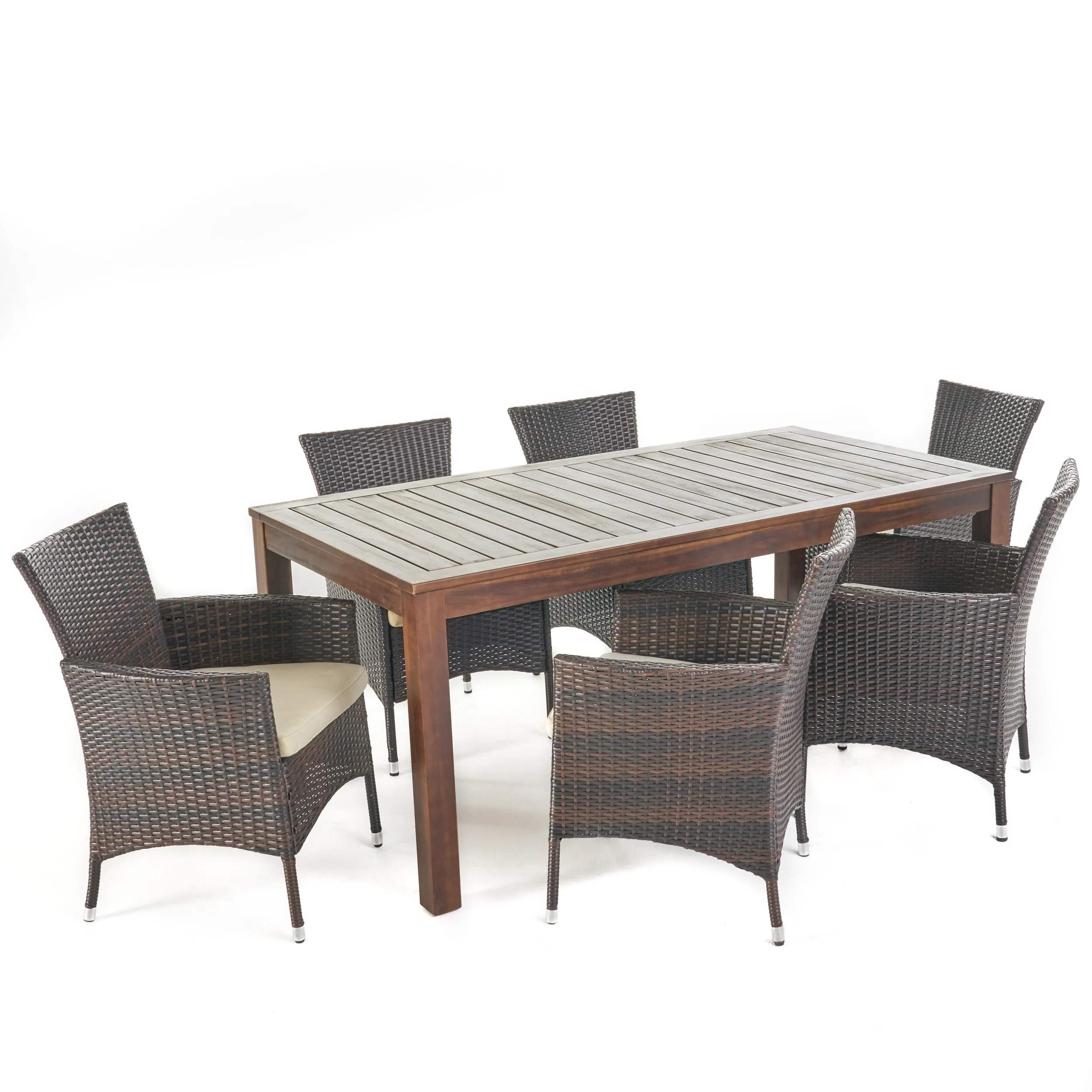 Christopher Knight Home Lincoln 7-piece Wicker Wood Dining Set by