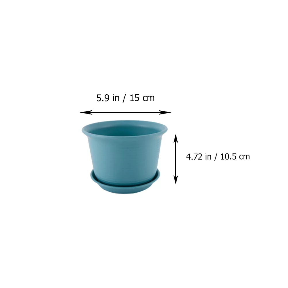 5Pcs Plastic Flowerpot Home Office Ceramic Simulation Planter with Drainage Hole