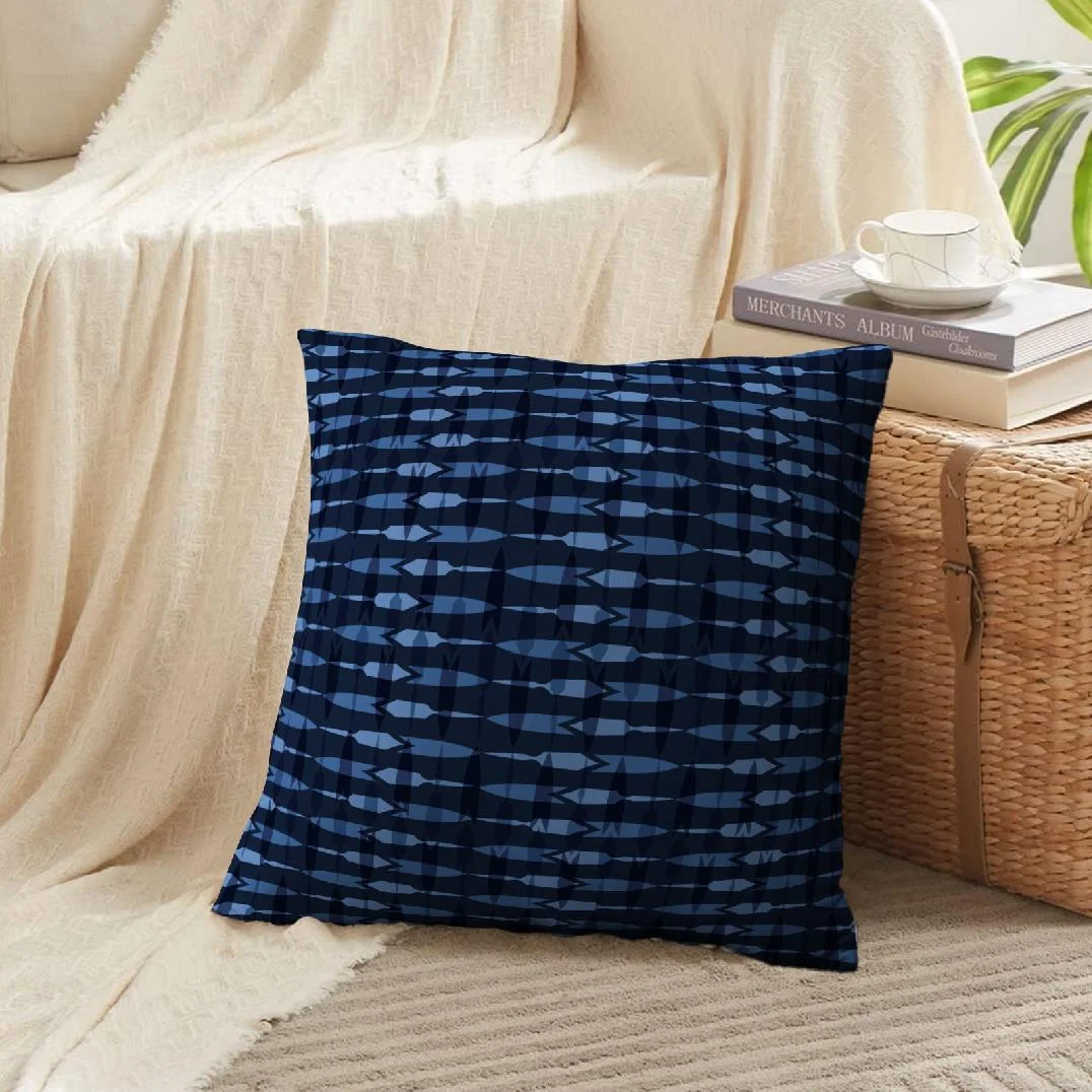 LALILO Throw Pillow Covers Indigo Blue Dye Lines Grunge Stripes Cushion Cover 18