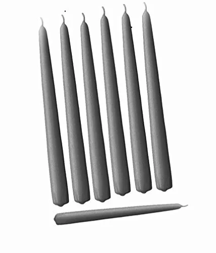 D'light Online Elegant Taper Candles Dripless and Smokeless Set of 144 Individually Wrapped 10 Inch Slate Grey