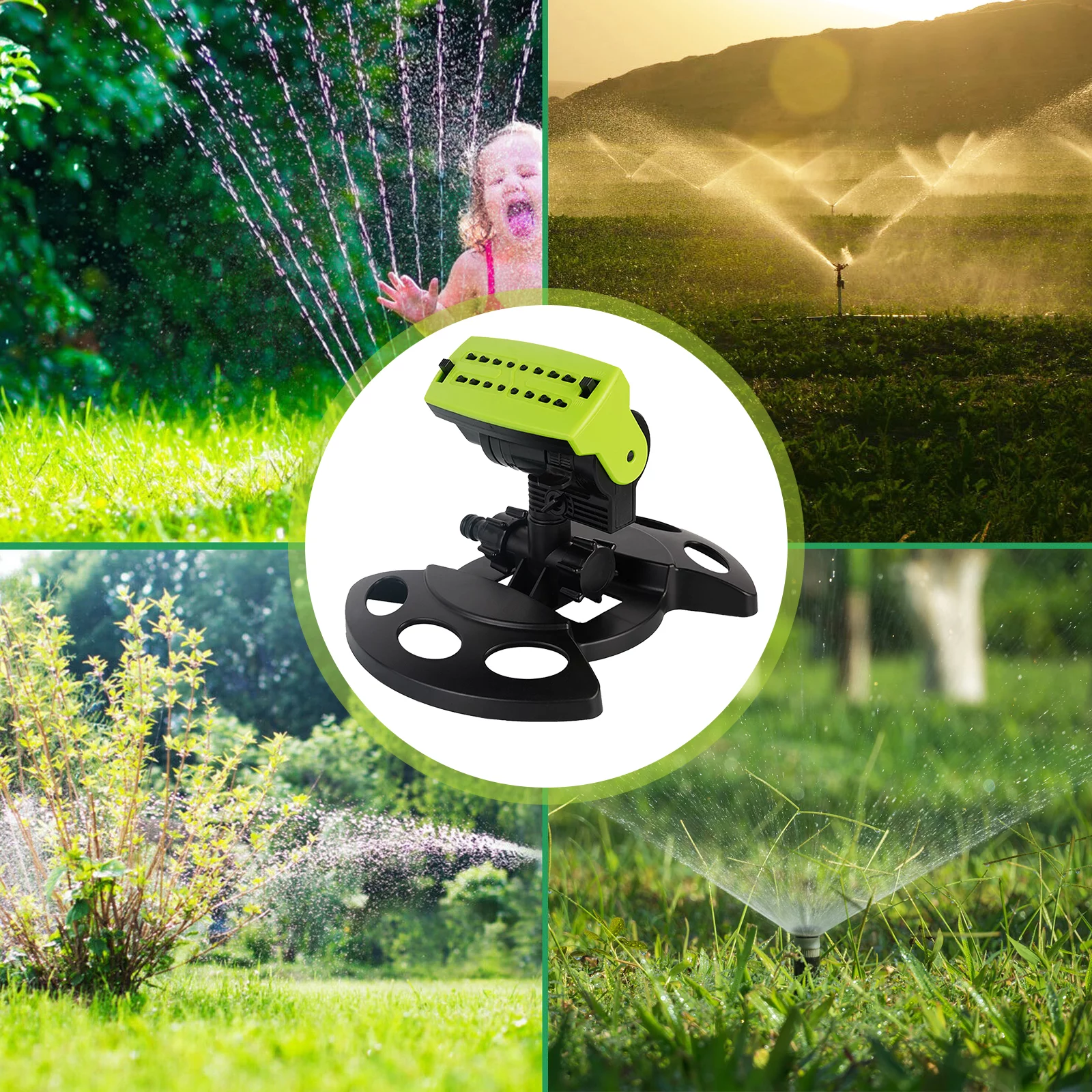 Anself 180° Rotating Garden Sprinkler Adjustable Large Coverage Lawn Sprinkler Irrigation System  Garden Patio Courtyard Sprayer Gardening Watering System