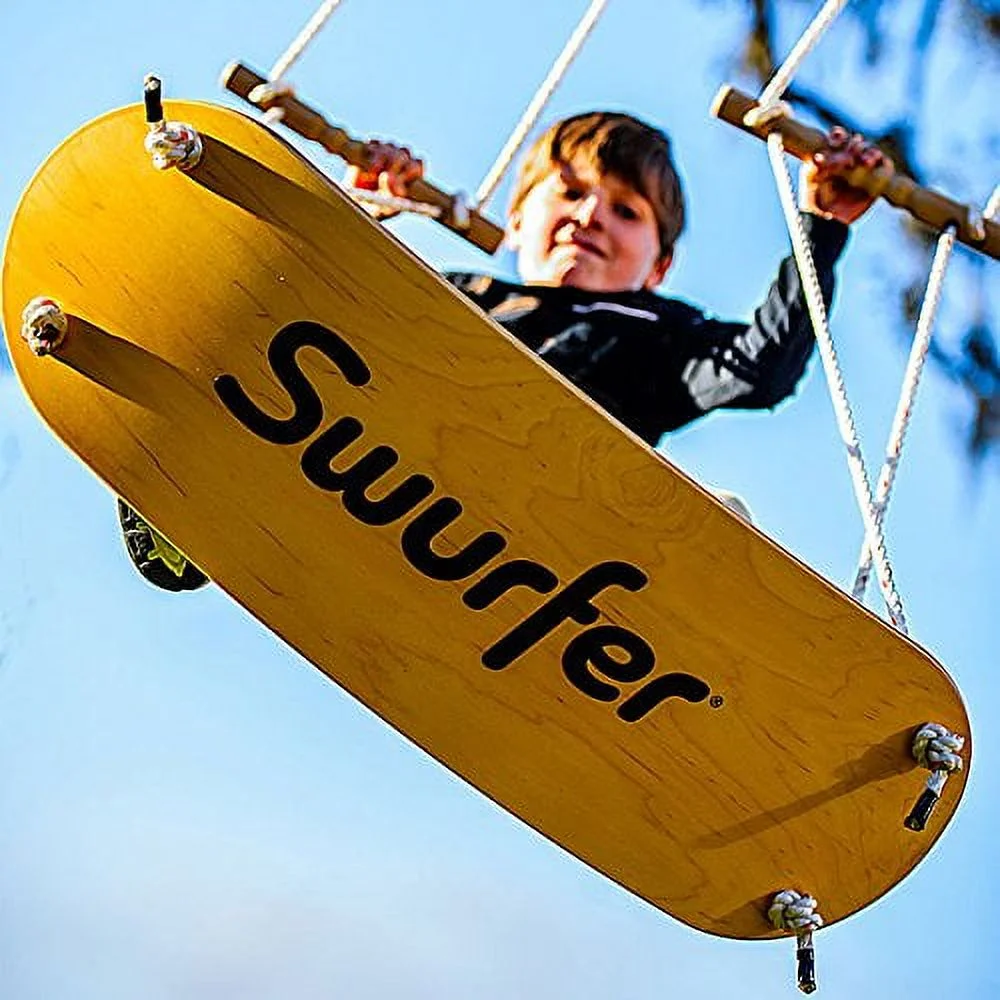Swurfer The Original Stand Up Surfing Swing Curved Maple Wood Board To Easily Surf The Air