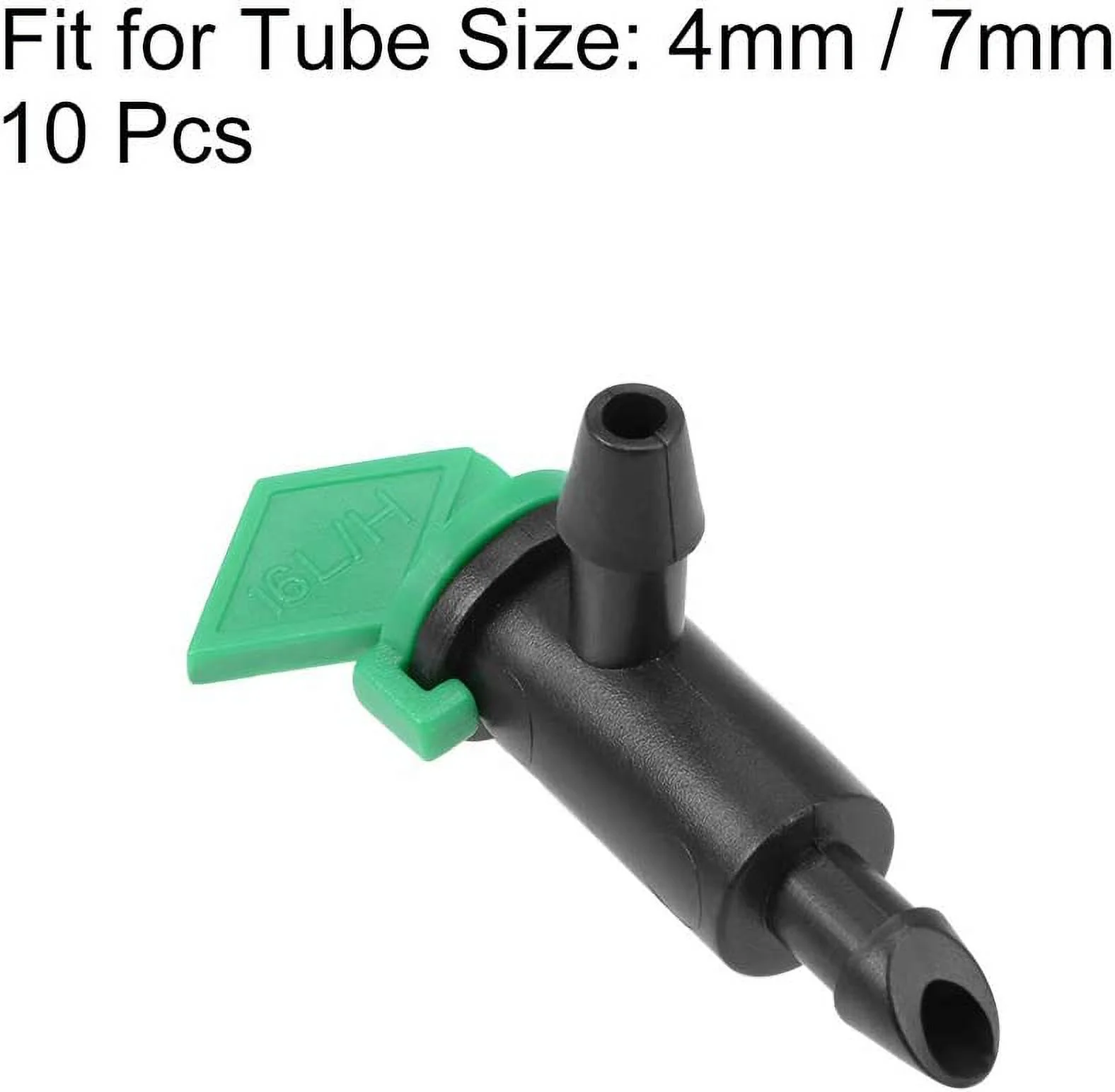 Flag Dripper 4 GPH 16L/H Emitter Sprinkler for Garden Lawn Drip Irrigation Connect 4/7mm Hose, Plastic 10pcs