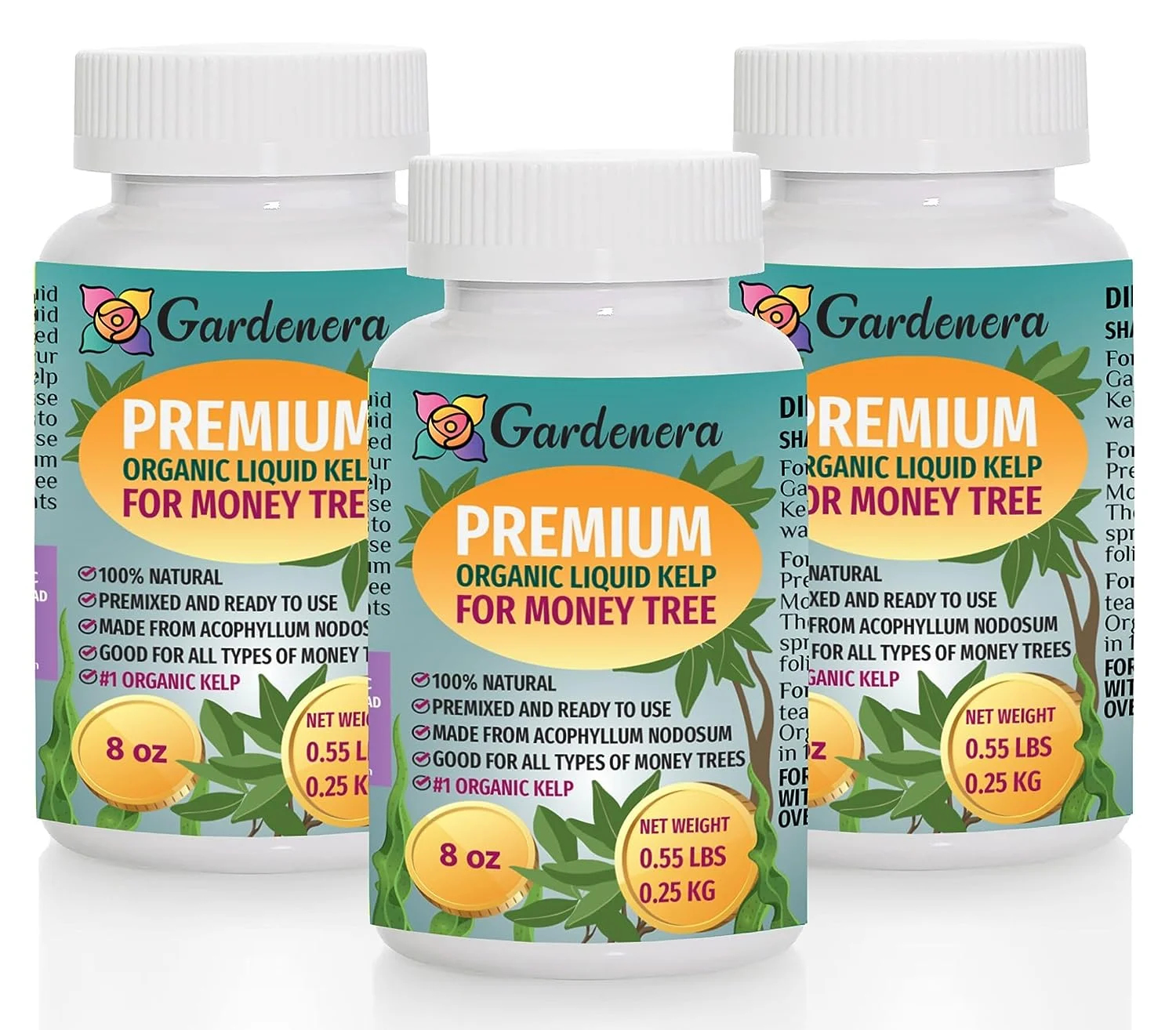 GARDENERA Organic Money Tree Elixir - 24 oz - Liquid Kelp Fertilizer for Enhancing Money Tree Beauty and Vitality