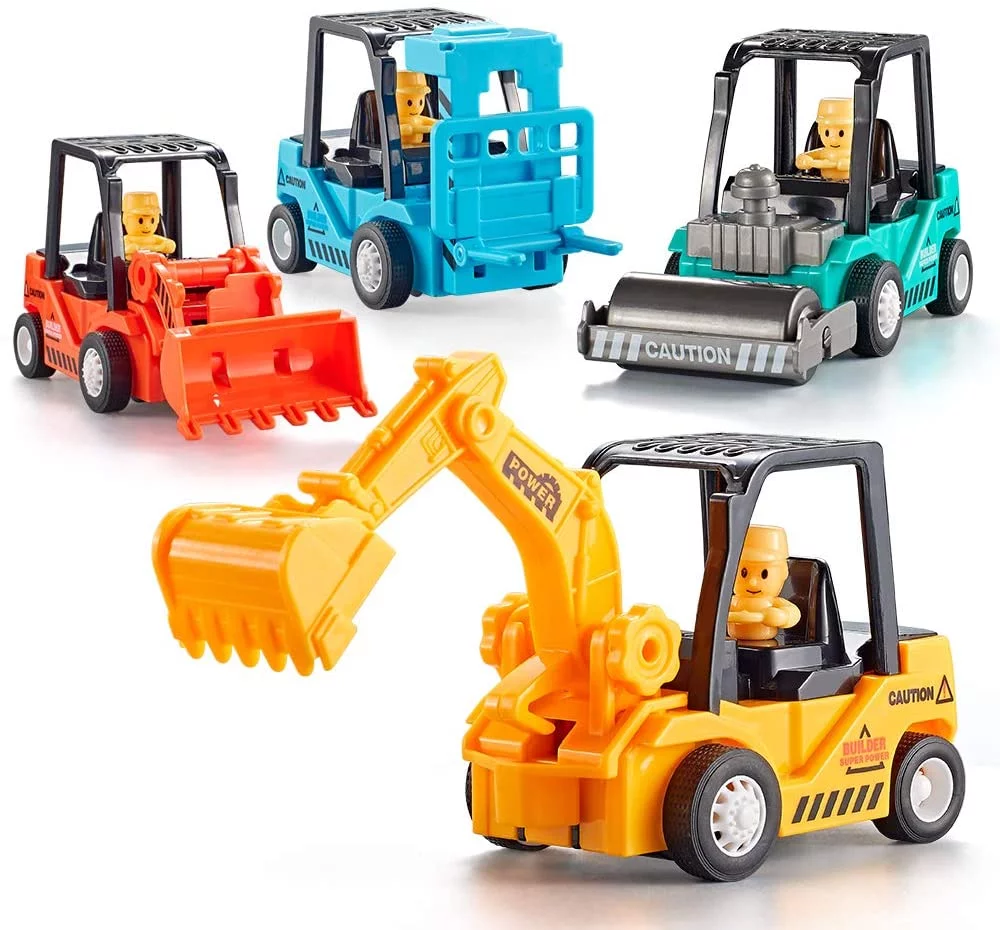 Aochakimg Toddler Truck Toys Boys Gift, Baby Push Go Car Truck Dump Bullozer Excavator Bw Toys Sand Beach Vehicles Sets for Kids 3 4 5