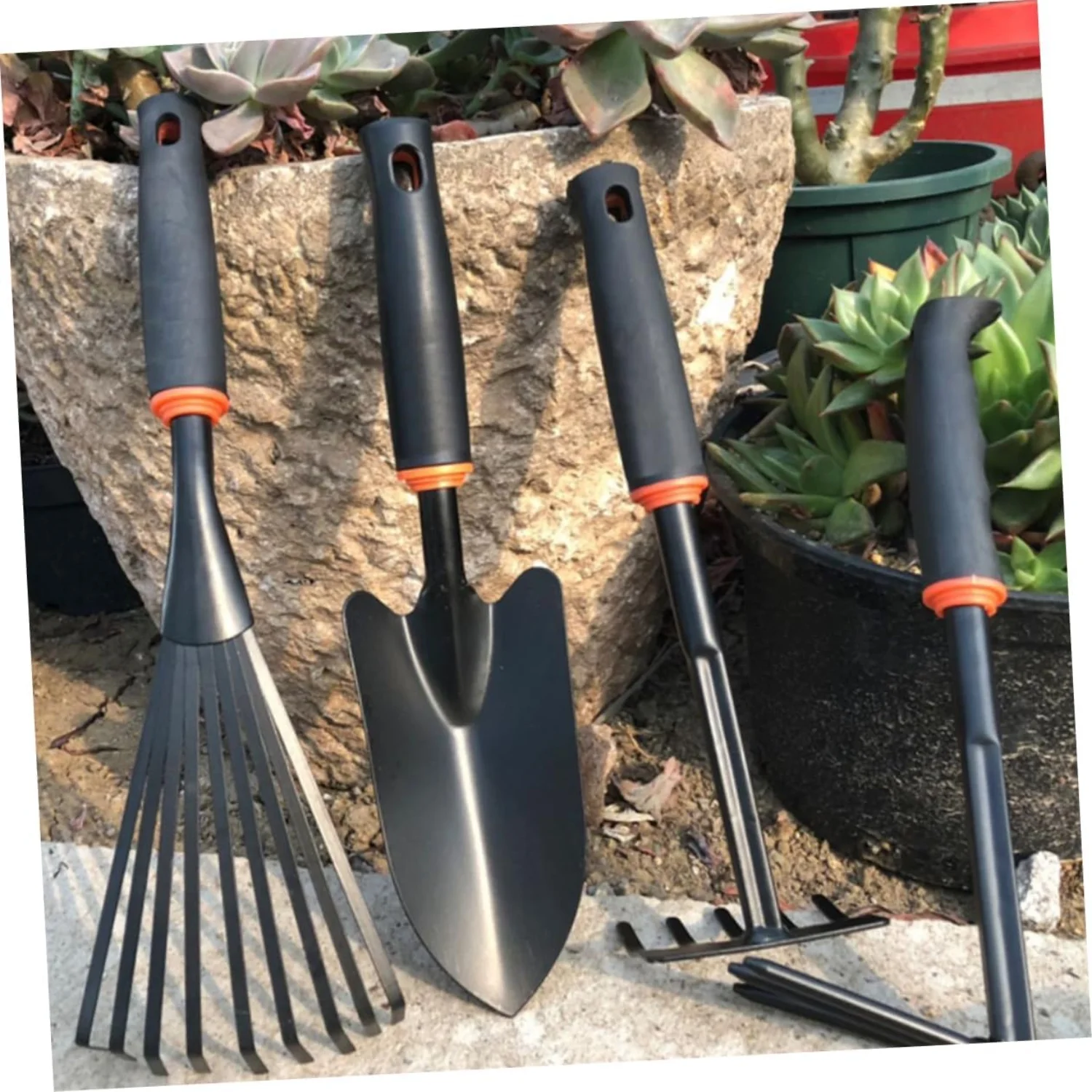 Efficient  Sturdy Small Leaf Rake Hand Tool: Heavy Duty  Ideal for Lawns  Flower Beds  and Gardens - Perfect for Small Spaces - Essential Gardening Equipment for Lawns and Flower Beds - I