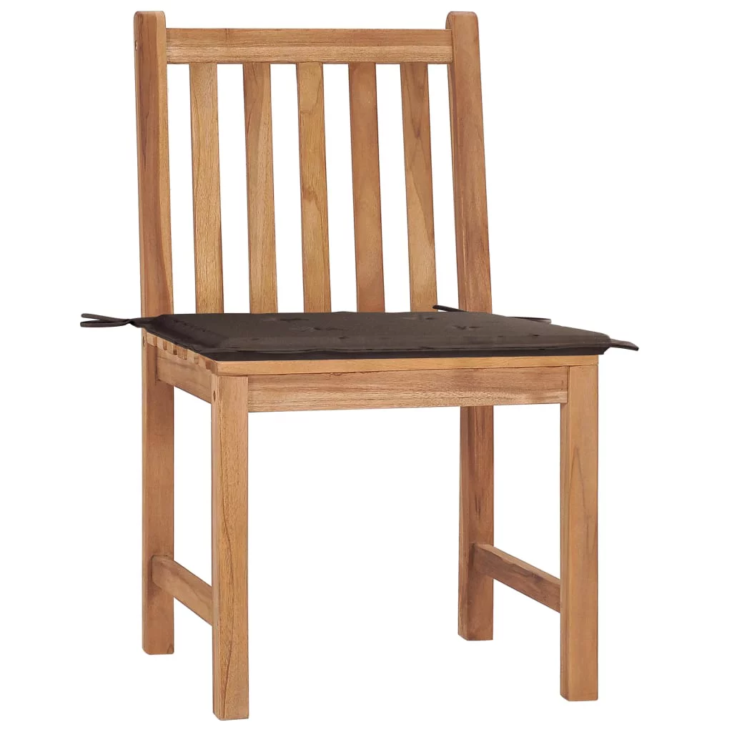 Anself Patio Chairs 2 pcs with Cushions Solid Teak Wood