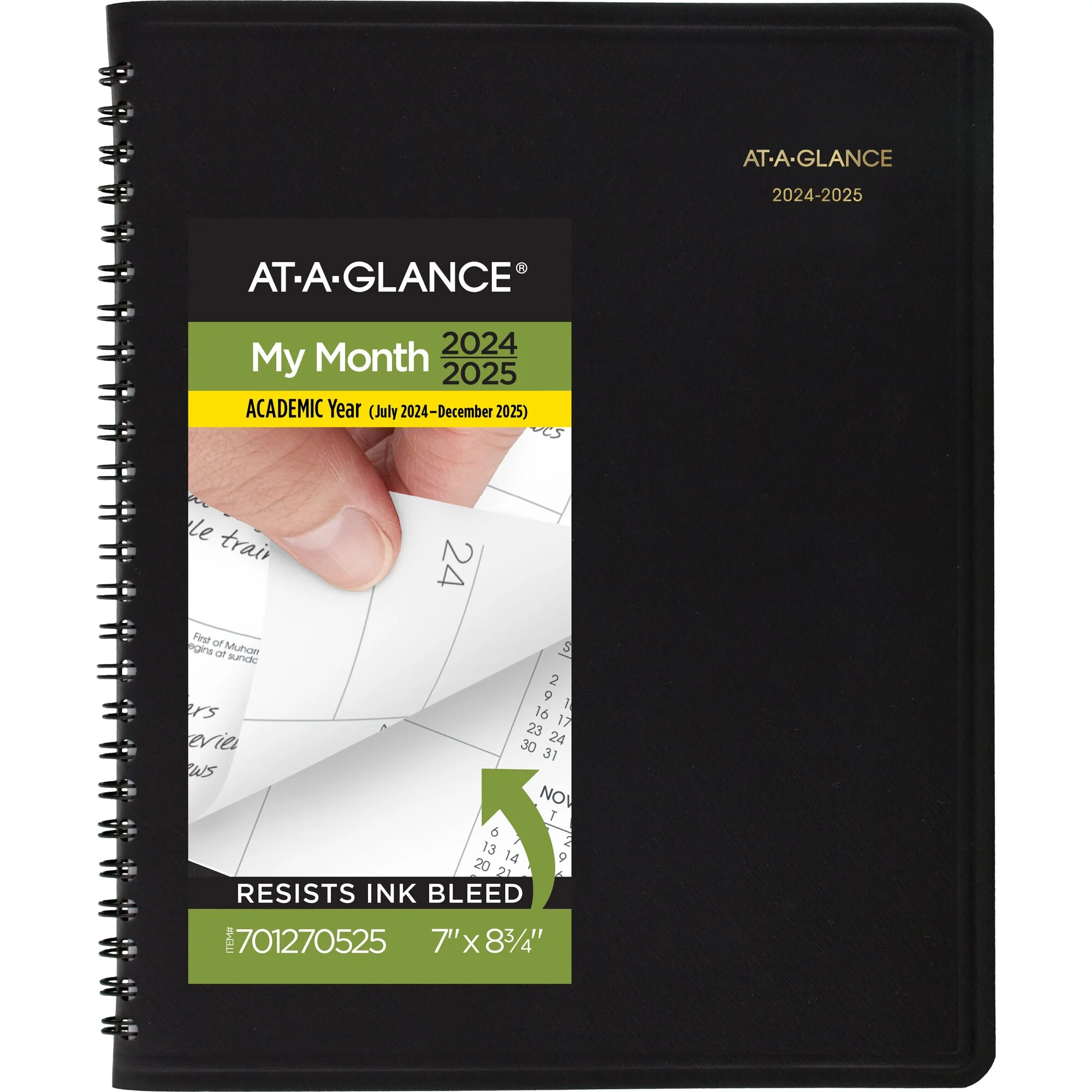 AT-A-GLANCE Academic 2024-2025 Monthly Planner Black Medium 7 x 8 34 - Academic