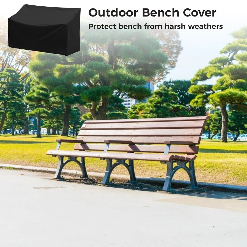 Outdoor Bench Cover, Heavy Duty 2-Seater Patio Bench Furniture Covers with Air Vents, All Weather Resistant Bench Cover for Patio Furniture, 53L x 26W x 35H inches