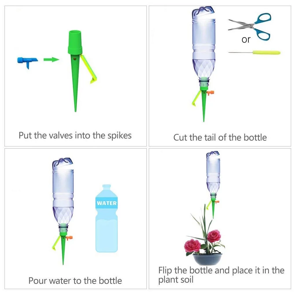 Automatic Watering Spikes Home Garden Flower Pot Self-watering Irrigation System Slow Release, 10pcs